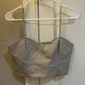 Zara Tan Leather Tank top
